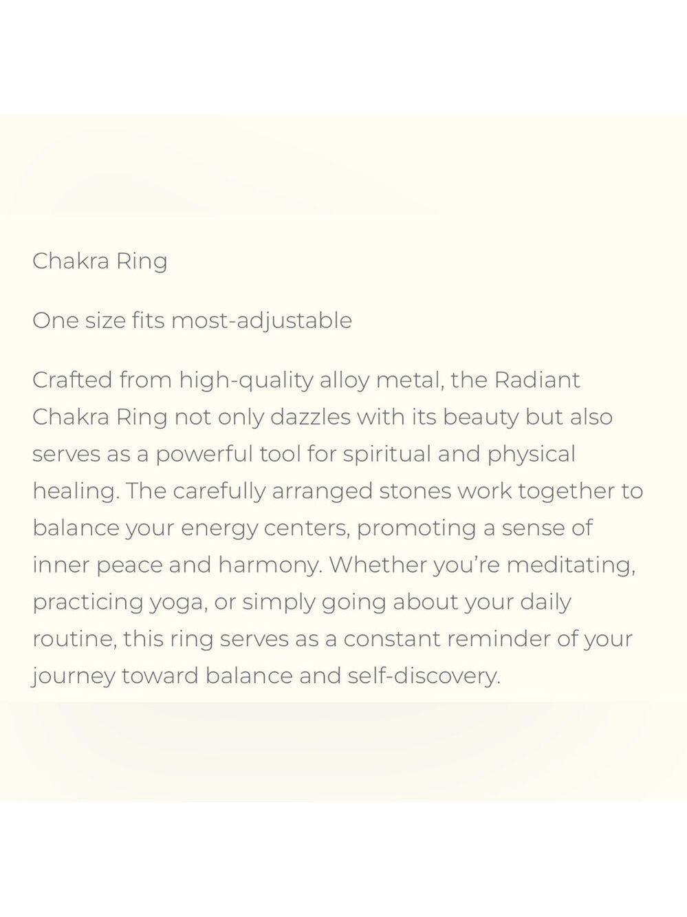 New Silver Chakra Gemstone Ring Adjustable - Picture 7 of 16